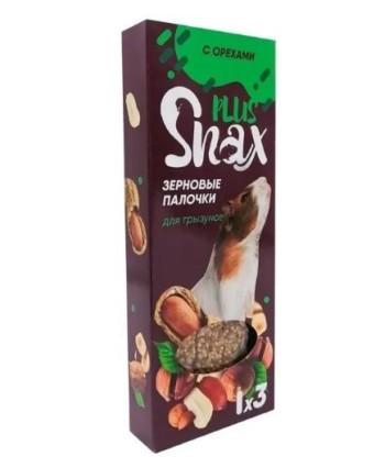 Зерновые палочки Snax Plus для грызунов с орехом 90гр.