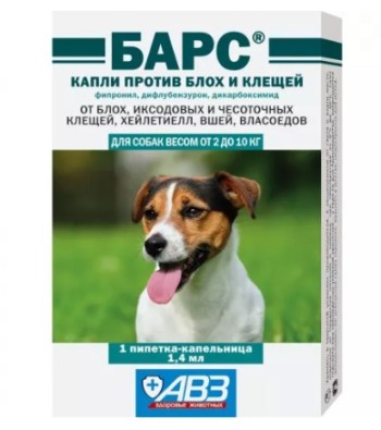 Капли БАРС для собак 2-10 кг
