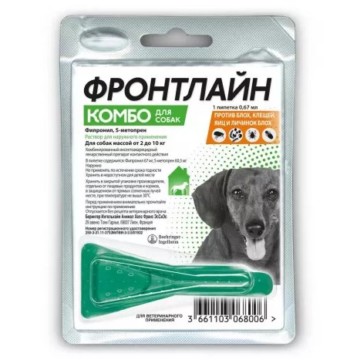 Капли Фронтлайн Комбо для собак от блох и клещей 2-10 кг