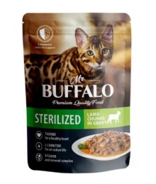 Влажный корм для кошек Mr.BUFFALO Sterilized ягненок в соусе, 85г