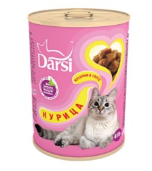 Консервы для кошек Darsi кусочки с курицей, 415 гр