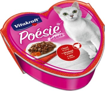 консервы для кошек Vitakraft Poesie Sauce, с говядиной и морковью в соусе, 85 гр
