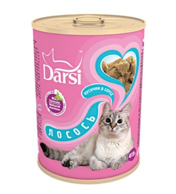 Влажный корм для кошек Darsi с лососем, 415 гр