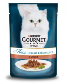 Влажный корм для кошек Gourmet Перл Нежное филе, с уткой, 85 гр