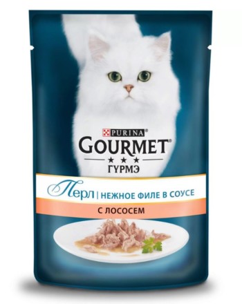 Влажный корм для кошек Gourmet Perle, лосось, 85 гр