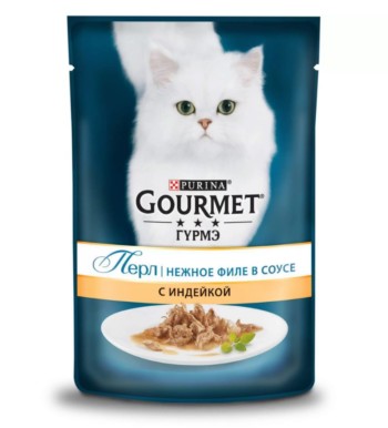 Влажный корм для кошек Gourmet Perle, с индейкой, 85 гр