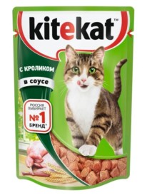 Корм влажный для кошек KiteKat кролик в соусе пауч, 85 гр.