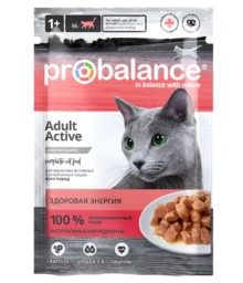 Влажный корм для кошек Probalance Active, 85 гр.