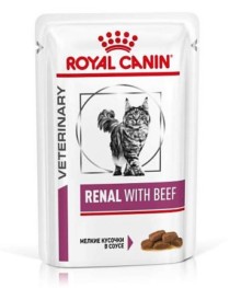 Влажный корм для кошек Royal Canin Renal Feline с говядиной, 85 гр.