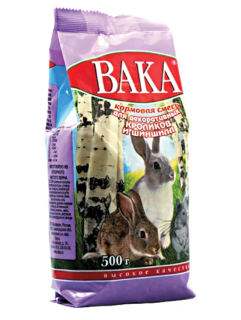 Корм для шиншилл и декоративных кроликов ВАКА, 500 г
