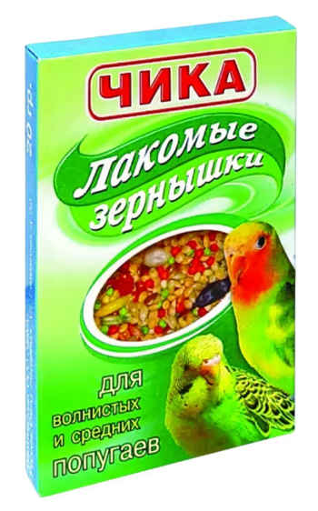 Чика Лакомые зернышки для средних и волнистых попугаев, 20 г