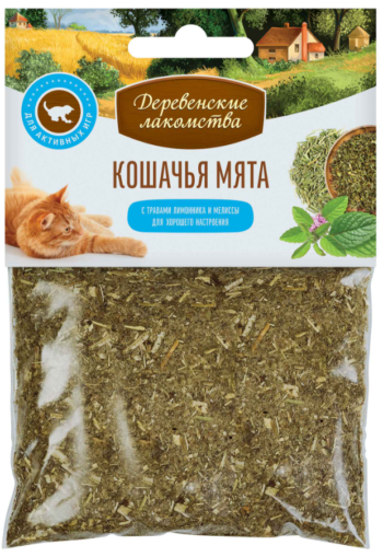 Деревенские лакомства Мята кошачья Лимонник и Мелисса, 15 г