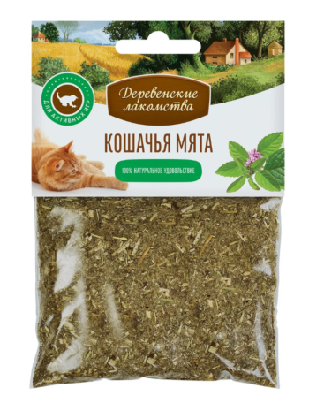 Деревенские лакомства, кошачья мята сушеная молотая трава, 15 гр