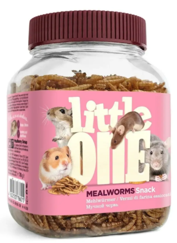 LITTLE ONE Лакомство для всеядных грызунов, мучной червь, 70 г